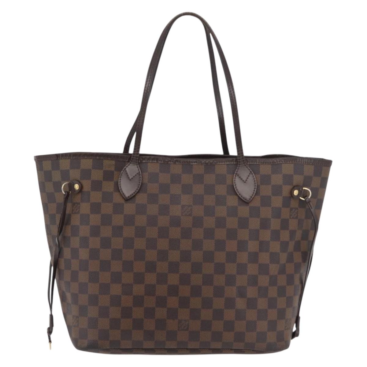 LOUIS VUITTON Damier Ebene Neverfull MM Tote Bag N51105 LV Auth 179453