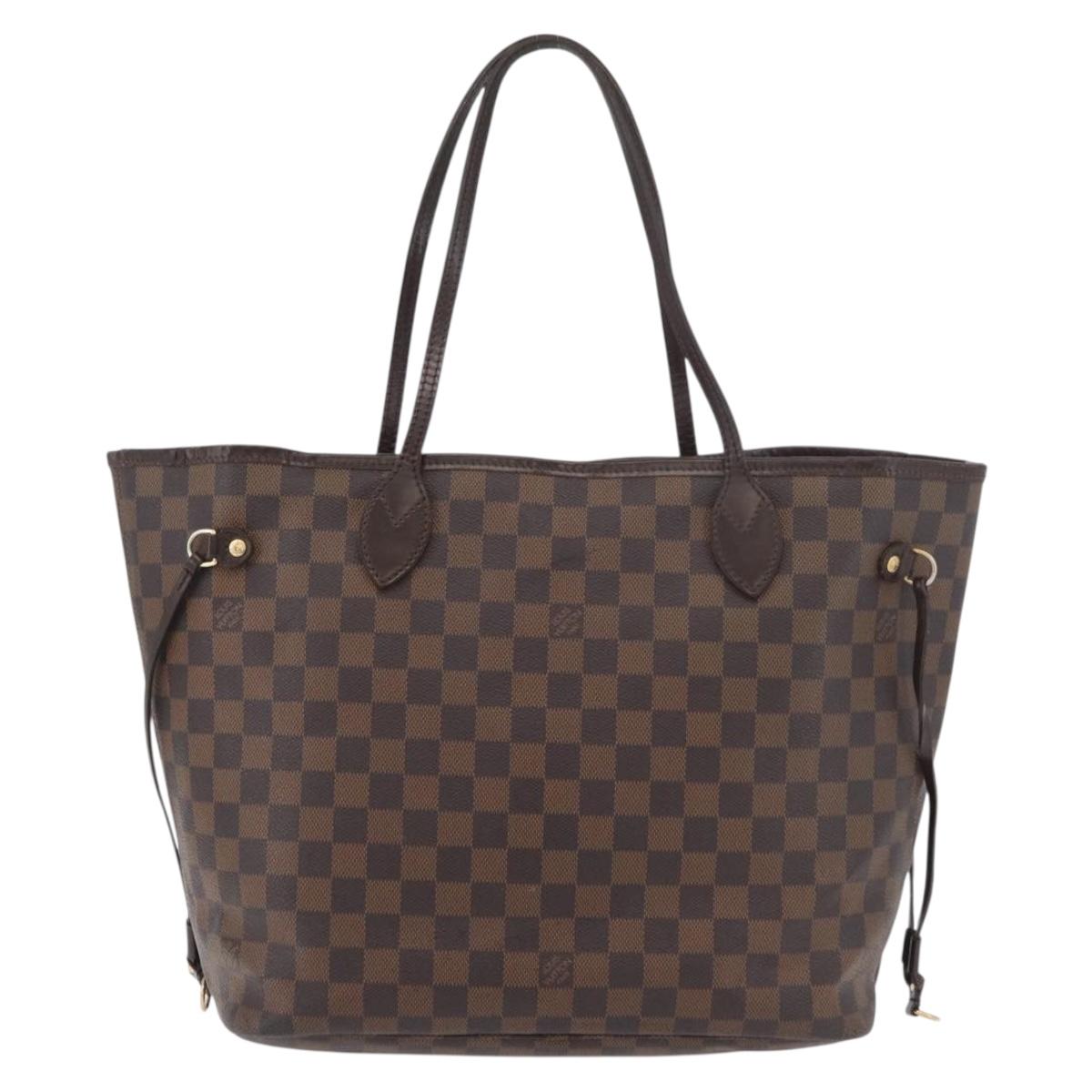 LOUIS VUITTON Damier Ebene Neverfull MM Tote Bag N51105 LV Auth 179453