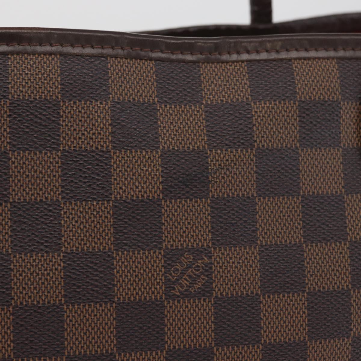 LOUIS VUITTON Damier Ebene Neverfull MM Tote Bag N51105 LV Auth 179453