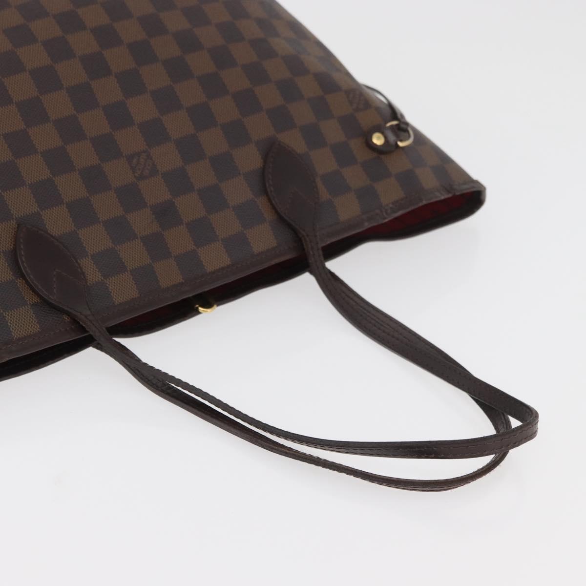 LOUIS VUITTON Damier Ebene Neverfull MM Tote Bag N51105 LV Auth 179453