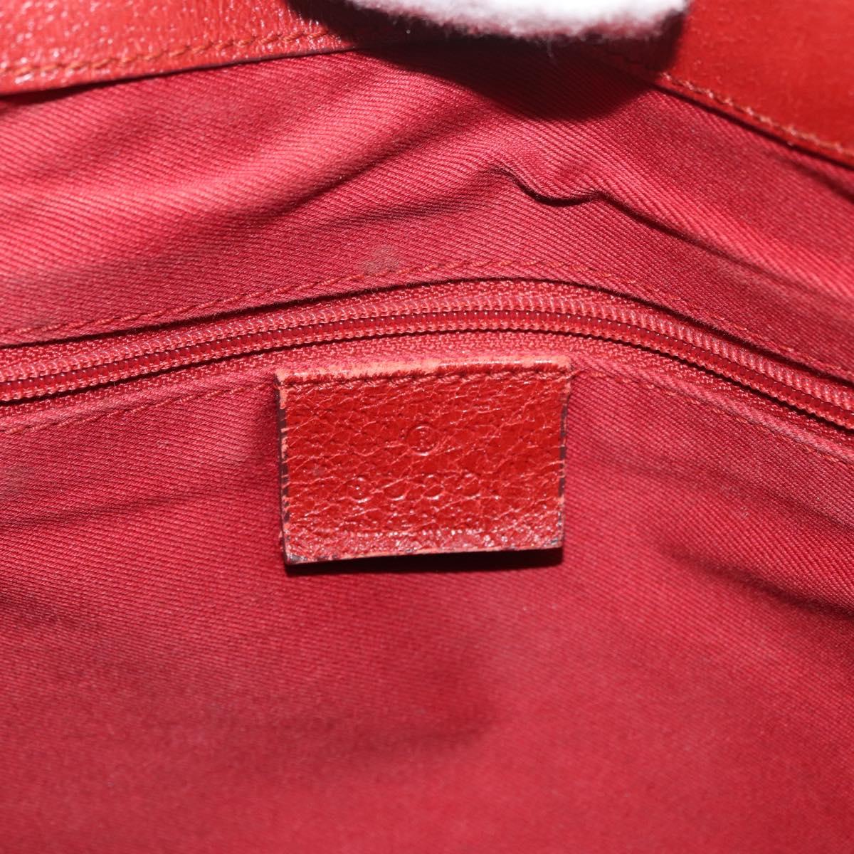 GUCCI GG Canvas Tote Bag Silver Red 113019 Auth 179457