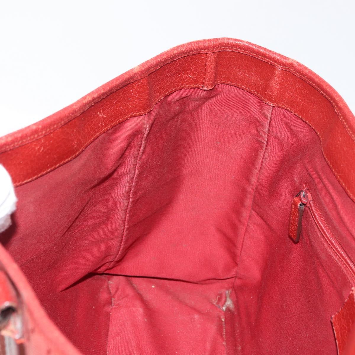 GUCCI GG Canvas Tote Bag Silver Red 113019 Auth 179457