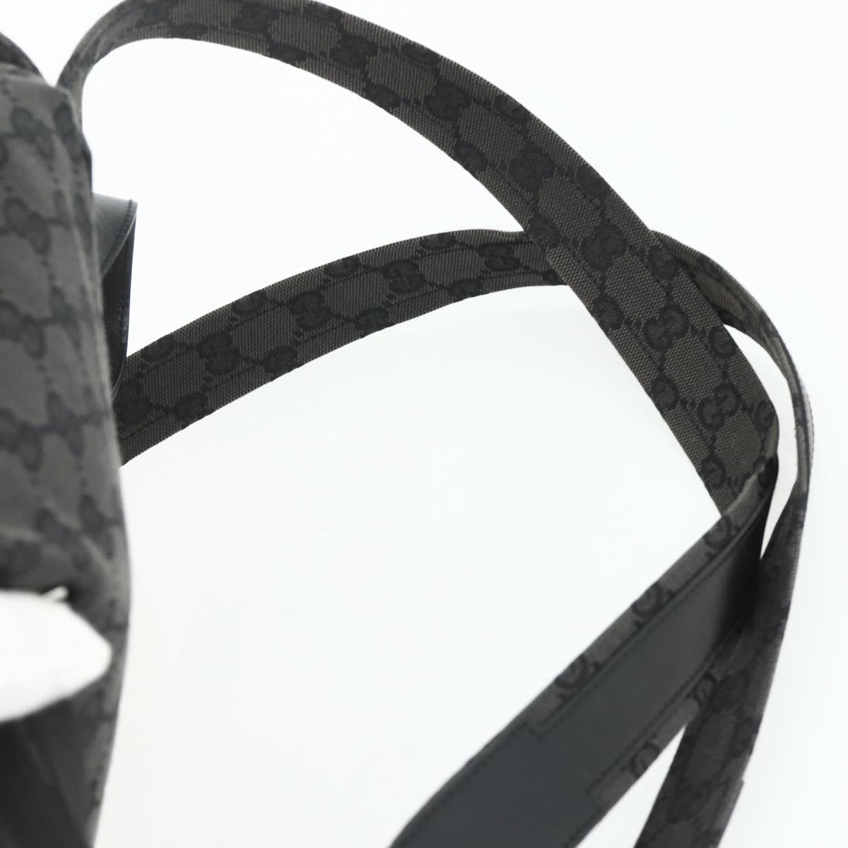 GUCCI GG Canvas Backpack Black Silver 003 0242 Auth 179459
