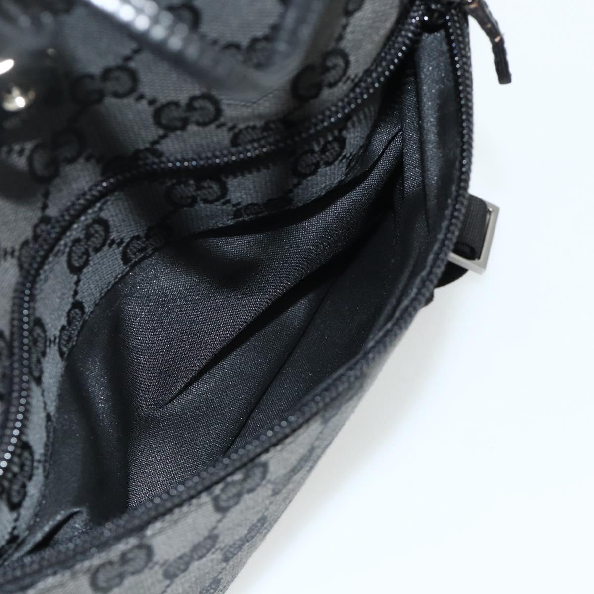 GUCCI GG Canvas Backpack Black Silver 003 0242 Auth 179459