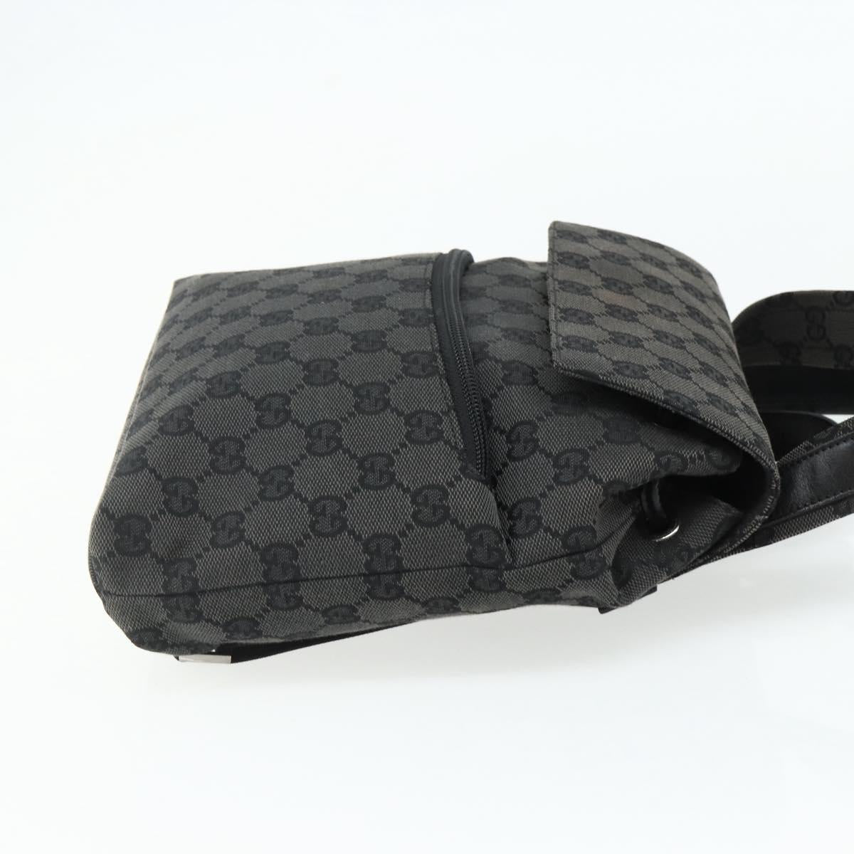 GUCCI GG Canvas Backpack Black Silver 003 0242 Auth 179459