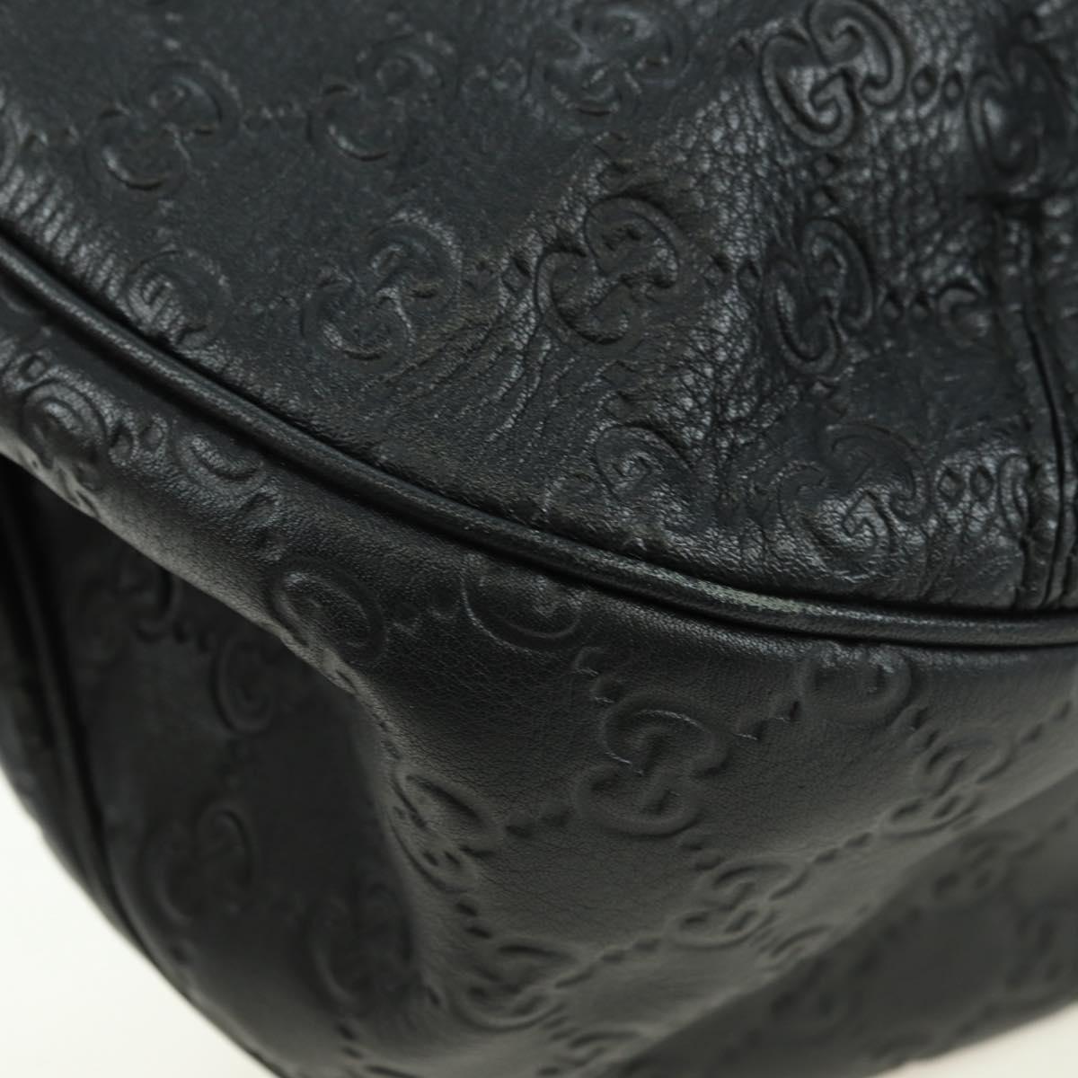 GUCCI GG Canvas Guccissima Shoulder Bag Leather Black Gold 233604 Auth 179473V