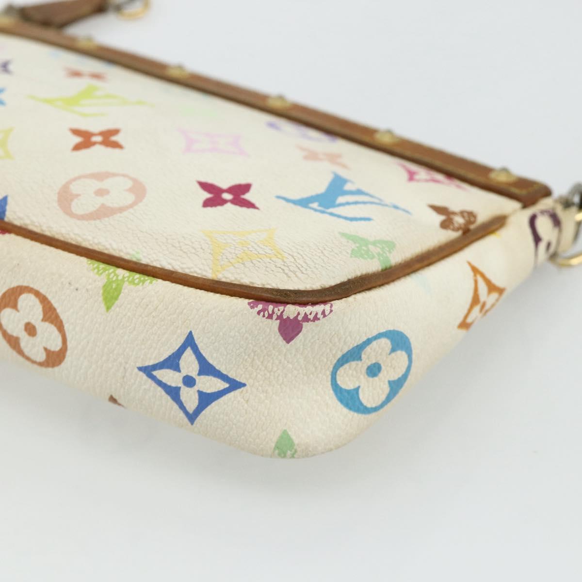 LOUIS VUITTON Monogram Multicolor Pochette Pouch White M92649 LV Auth 179487