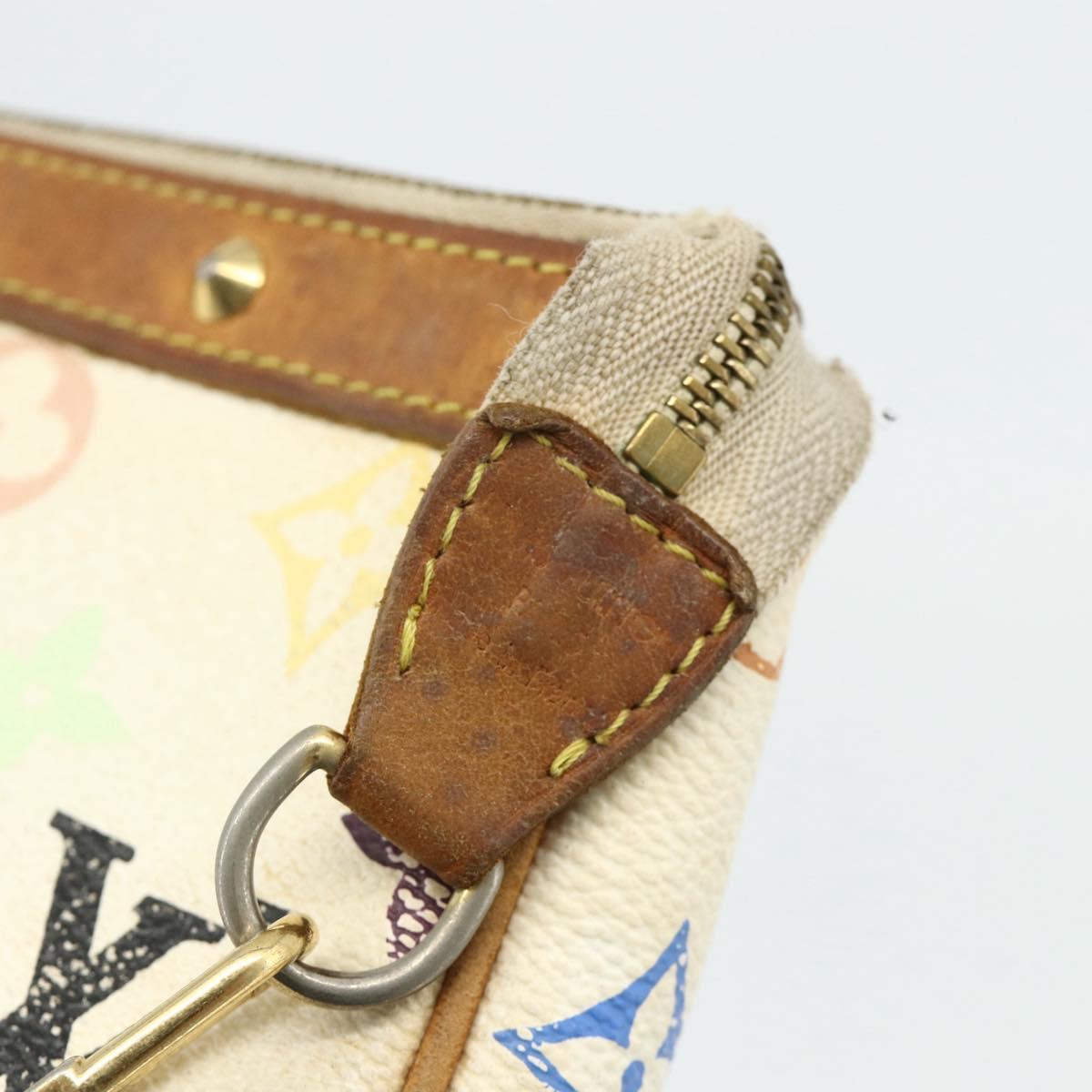 LOUIS VUITTON Monogram Multicolor Pochette Pouch White M92649 LV Auth 179487