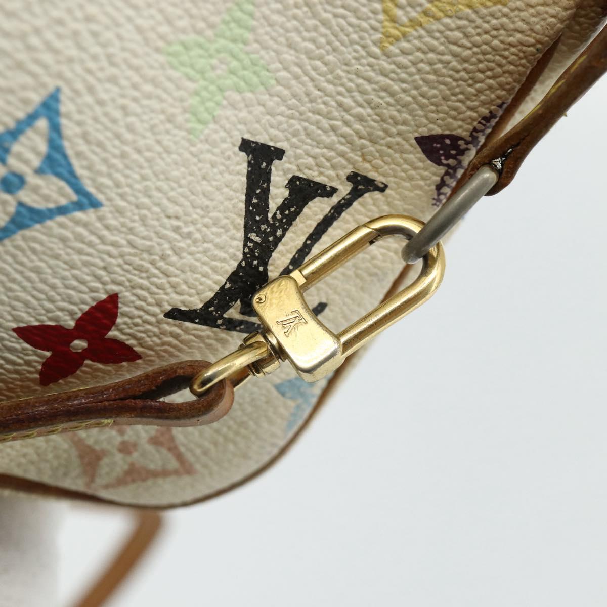 LOUIS VUITTON Monogram Multicolor Pochette Pouch White M92649 LV Auth 179487