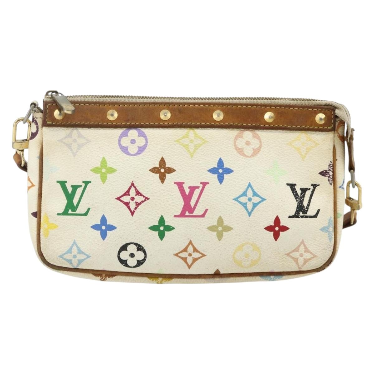 LOUIS VUITTON Monogram Multicolor Pochette Pouch White M92649 LV Auth 179487