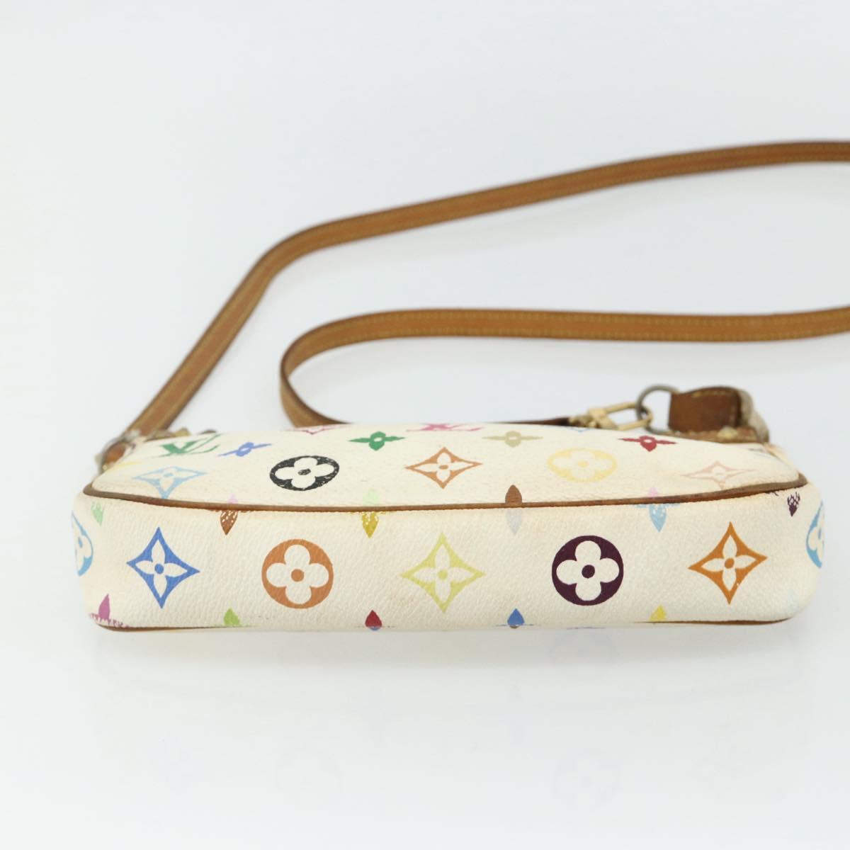 LOUIS VUITTON Monogram Multicolor Pochette Pouch White M92649 LV Auth 179487