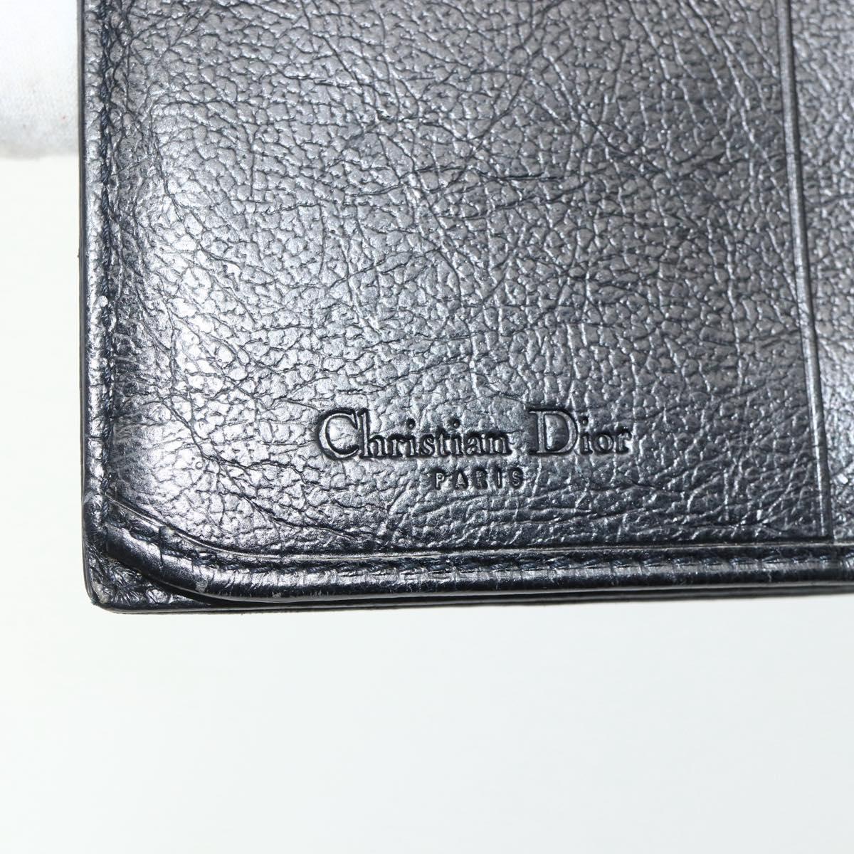 Christian Dior Trotter Canvas Long Wallet Silver Black Auth 179493