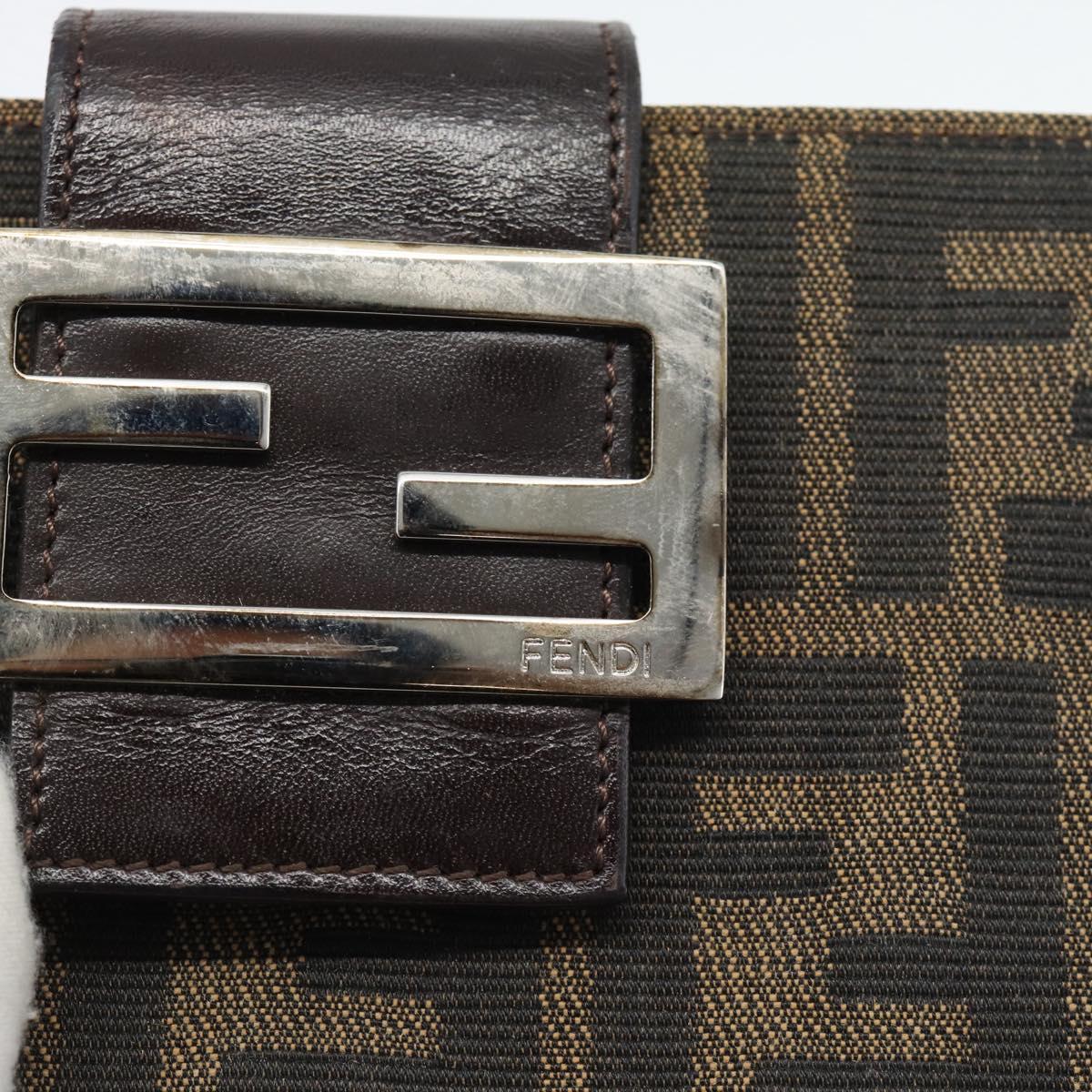 FENDI Zucca Canvas Day Planner Cover Brown Black Auth 179522A