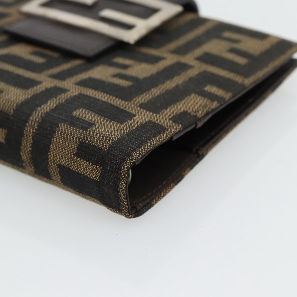 FENDI Zucca Canvas Day Planner Cover Brown Black Auth 179522A