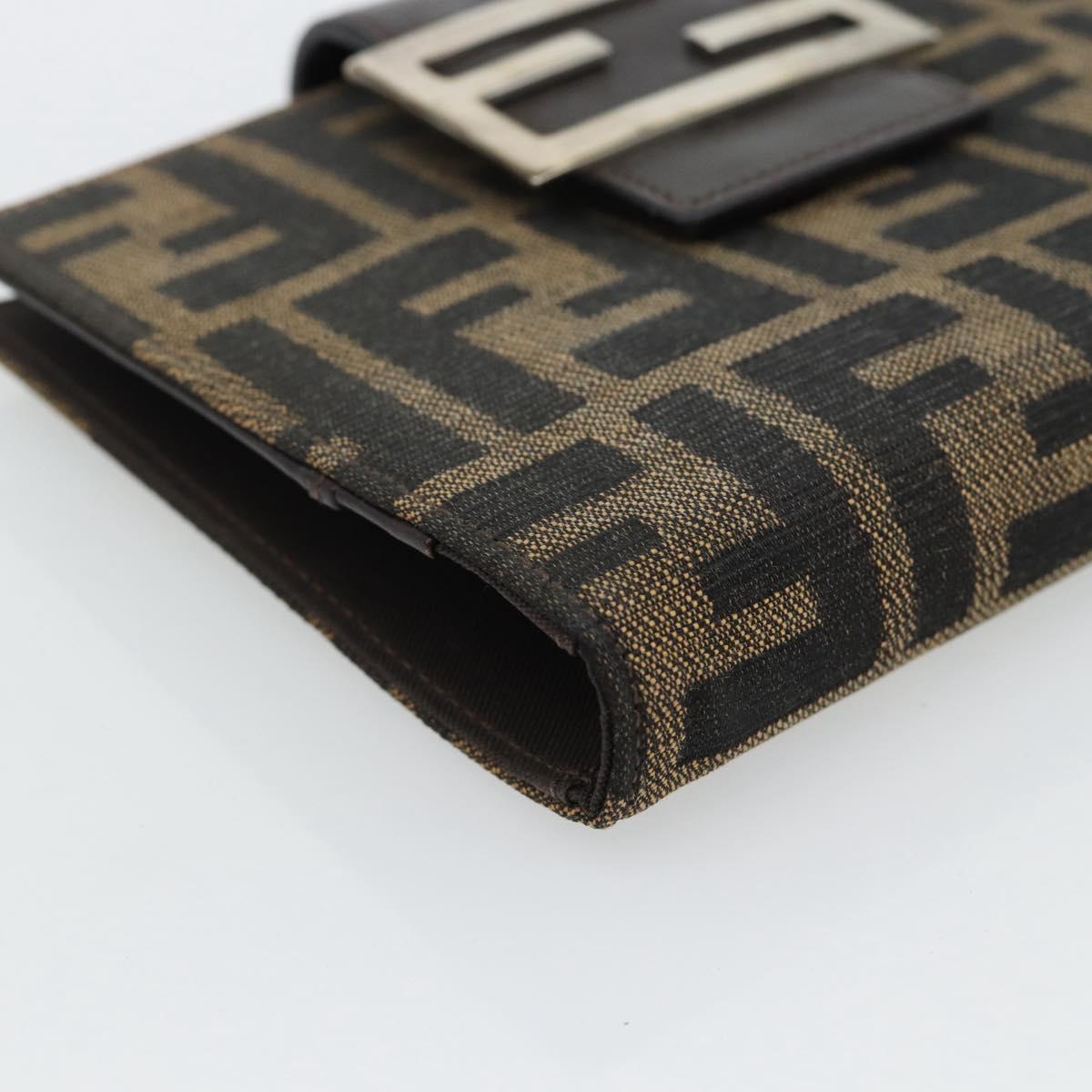 FENDI Zucca Canvas Day Planner Cover Brown Black Auth 179522A