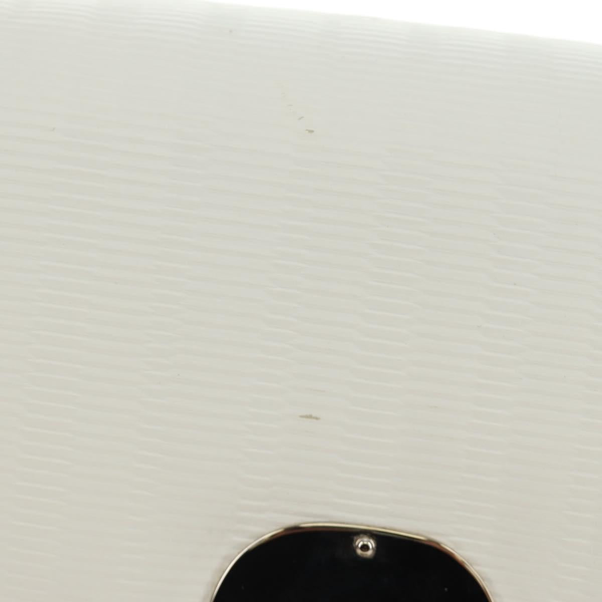 Salvatore Ferragamo Gancini Hand Bag PVC Leather 2way White Silver Auth 179530V
