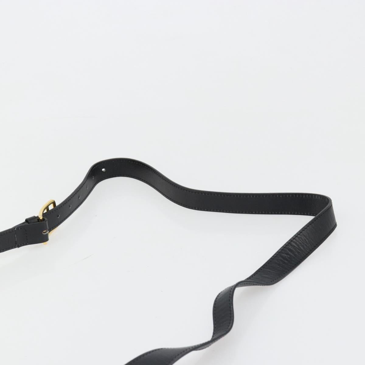 CELINE Shoulder Bag Leather Black Gold Auth 179534A