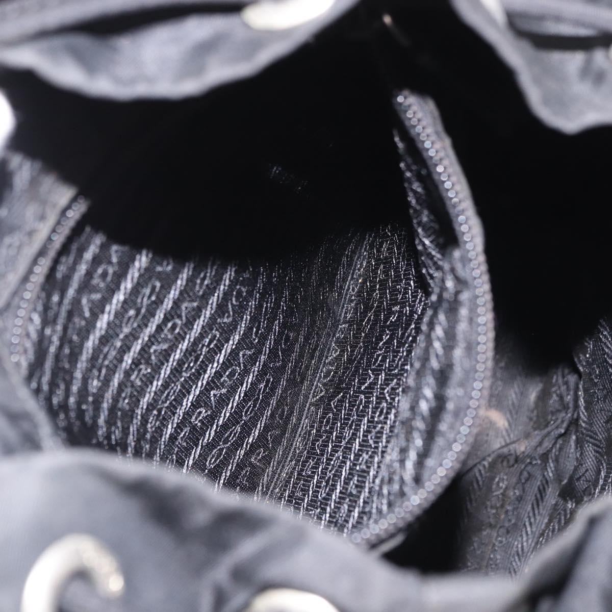PRADA Backpack Nylon Black Silver Auth 179537