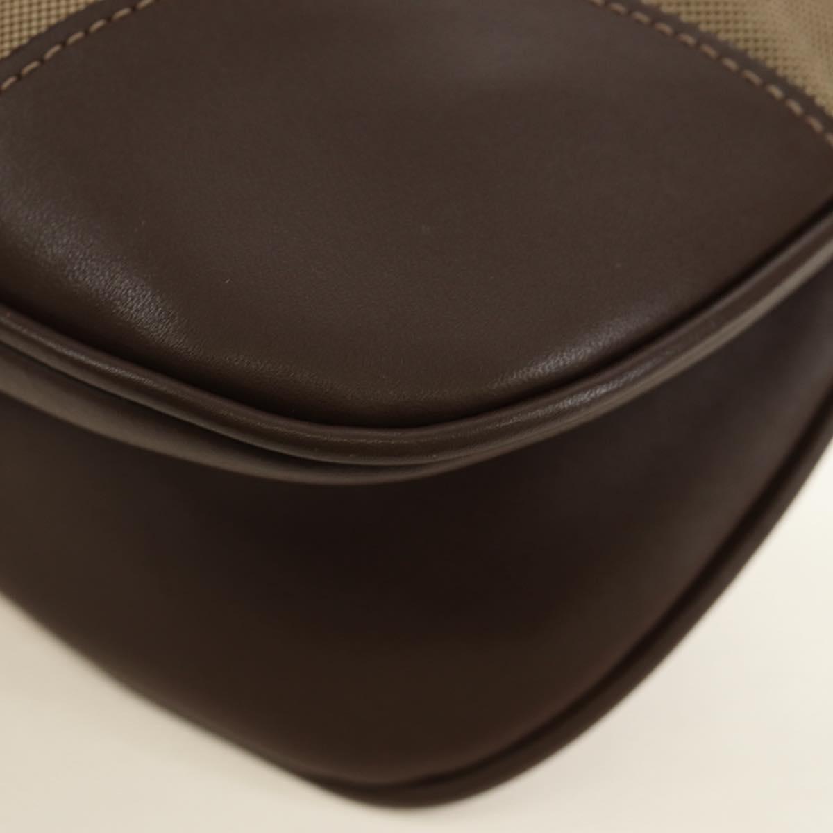 PRADA Shoulder Bag Canvas Beige Gold Auth 179538V