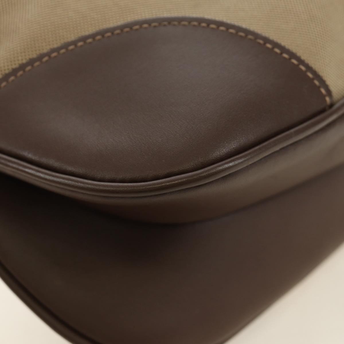 PRADA Shoulder Bag Canvas Beige Gold Auth 179538V