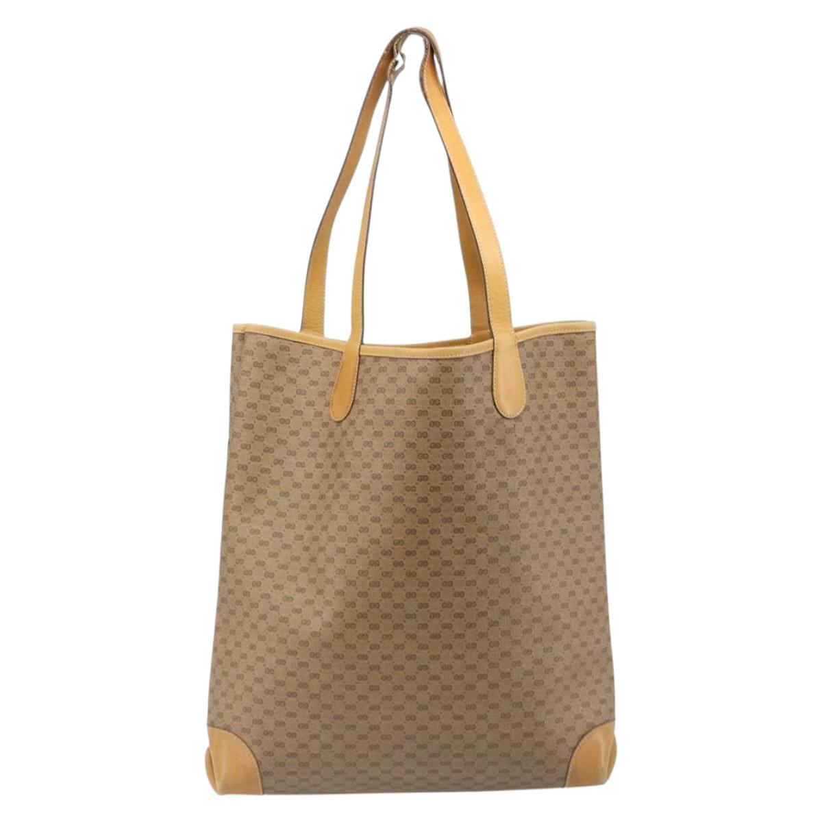 GUCCI Micro GG Supreme Web Sherry Line Bag PVC Beige 002 904 0131 Auth 179549