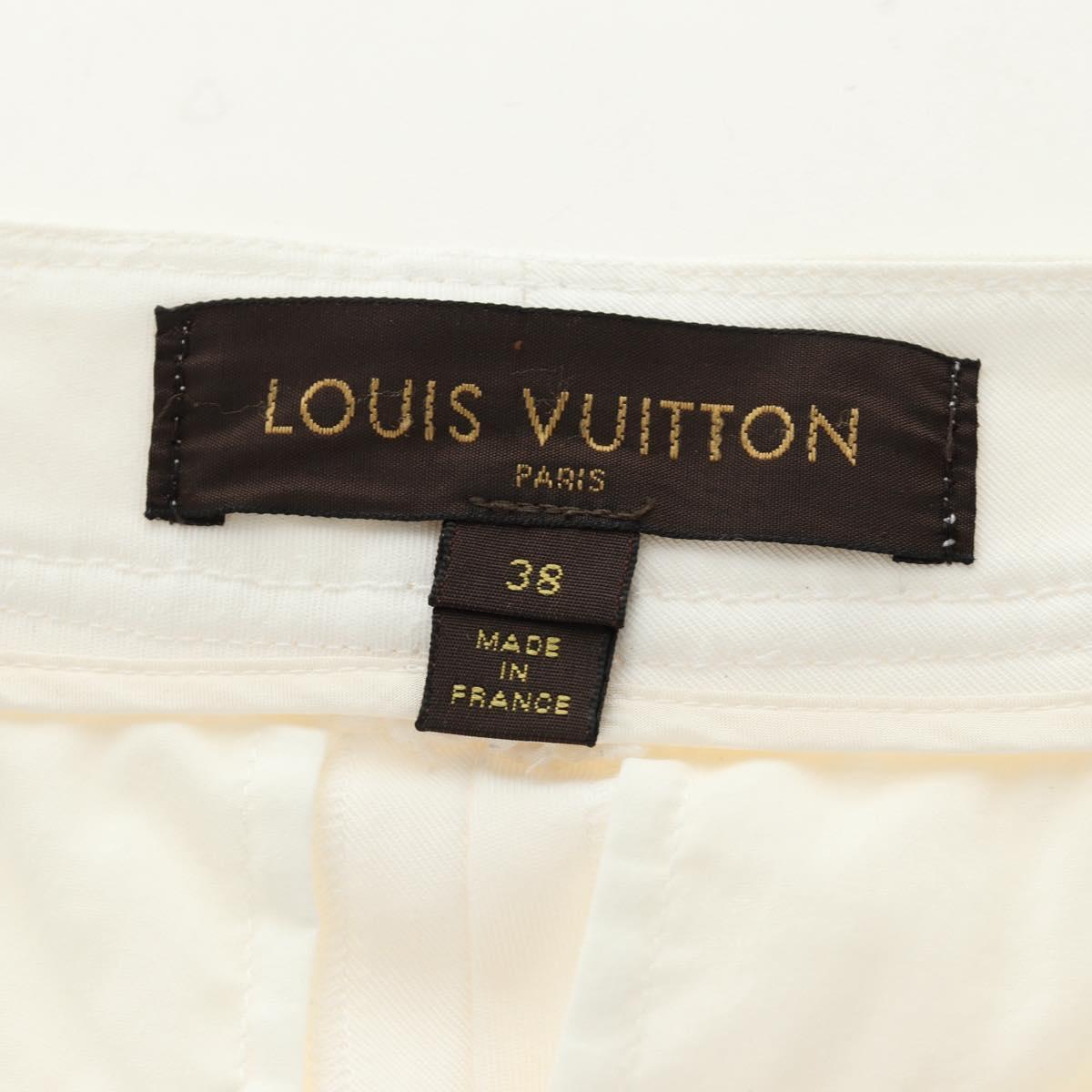 LOUIS VUITTON Pants Cotton White LV Auth 179552M