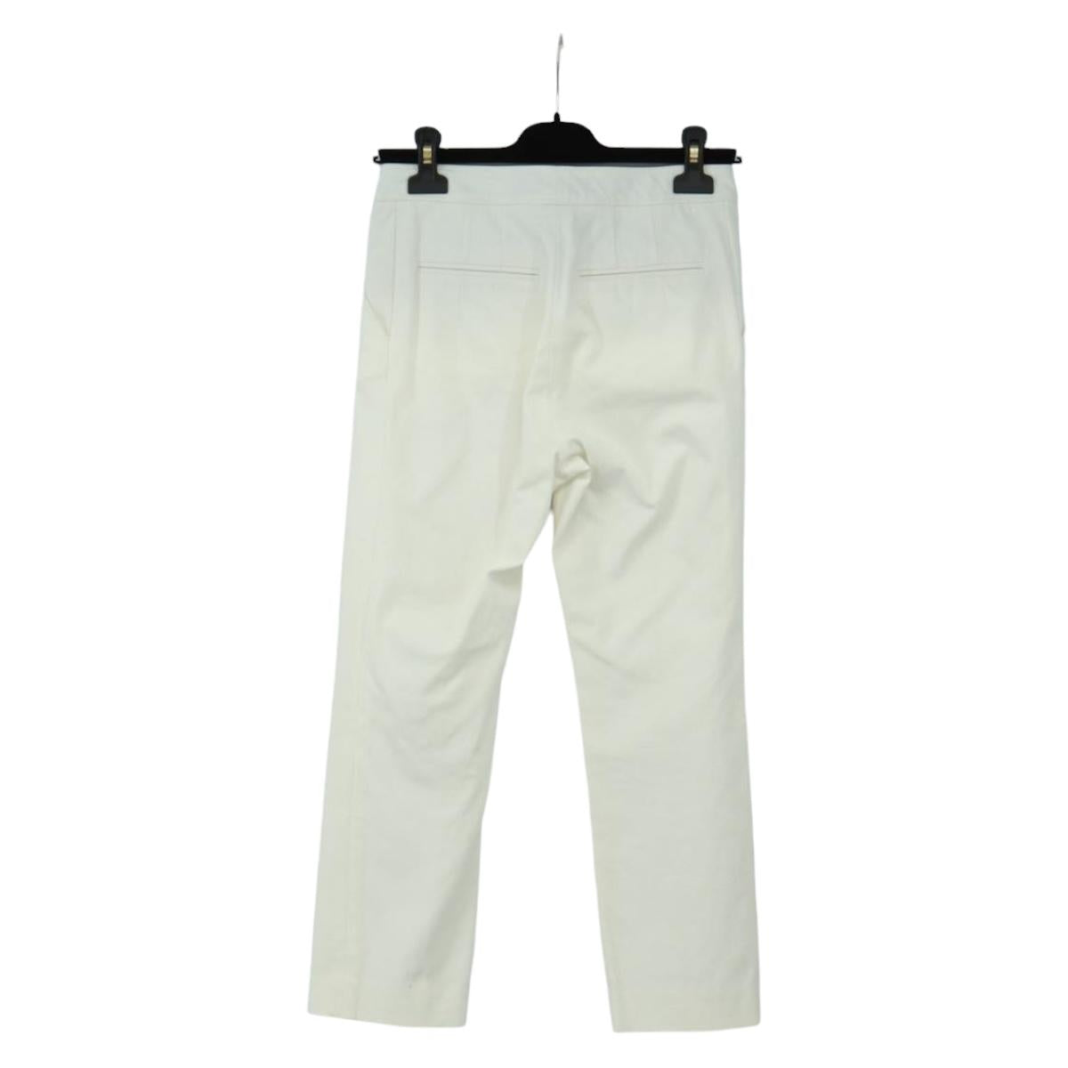 LOUIS VUITTON Pants Cotton White LV Auth 179552M