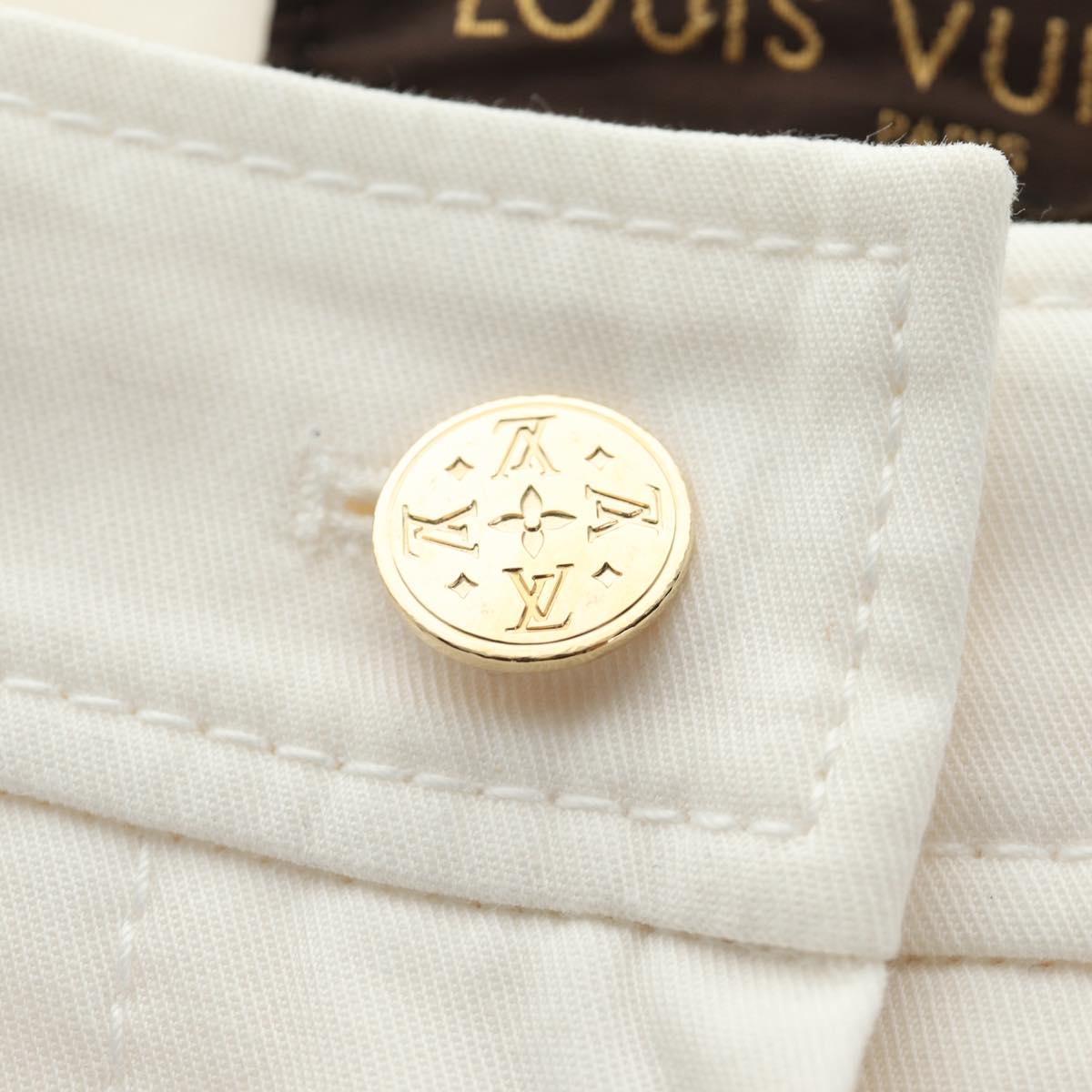 LOUIS VUITTON Pants Cotton White LV Auth 179552M