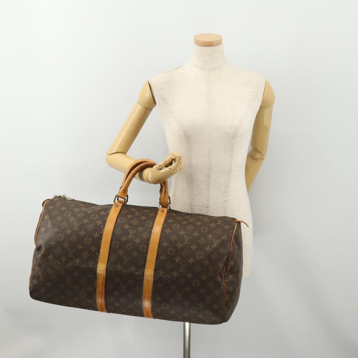 LOUIS VUITTON Monogram Keepall 55 Boston Bag M41424 LV Auth 179565