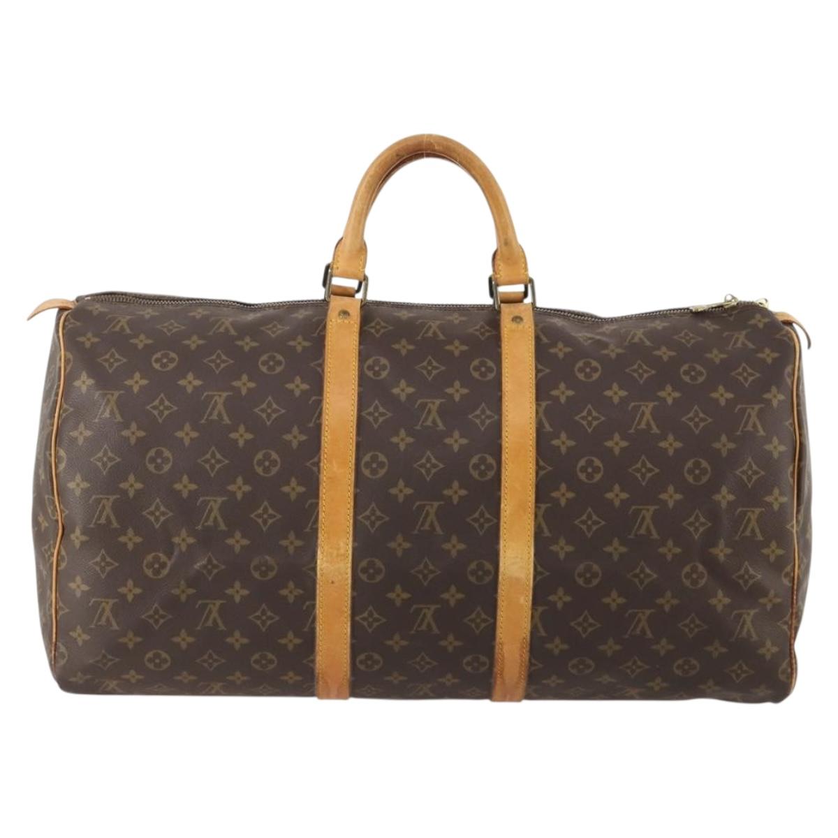 LOUIS VUITTON Monogram Keepall 55 Boston Bag M41424 LV Auth 179565