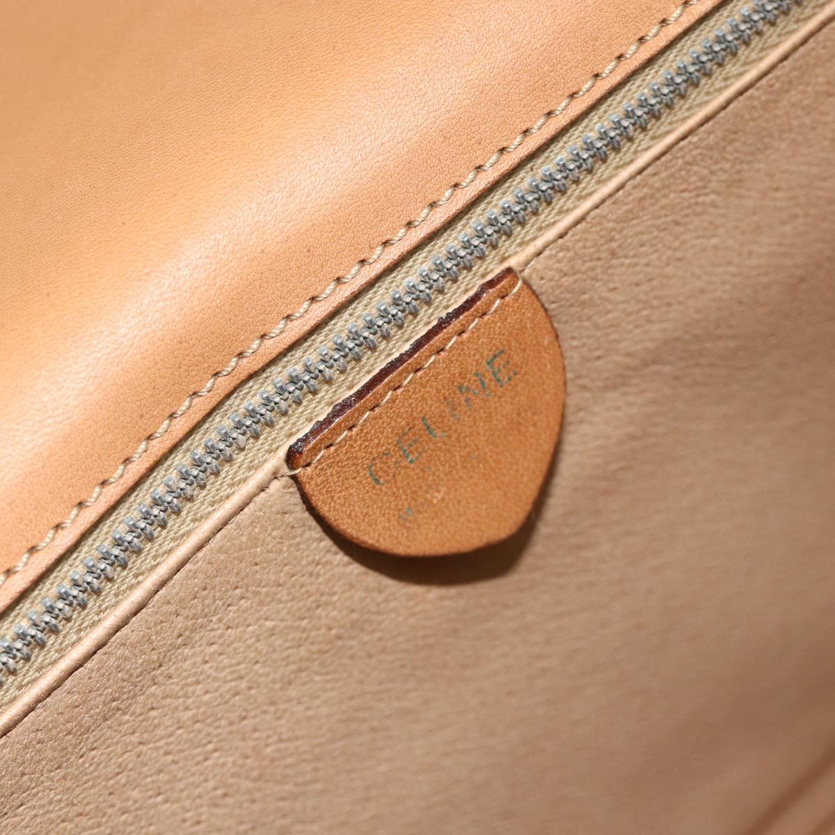 CELINE Macadam Canvas Hand Bag PVC Leather Brown Gold Auth 179567