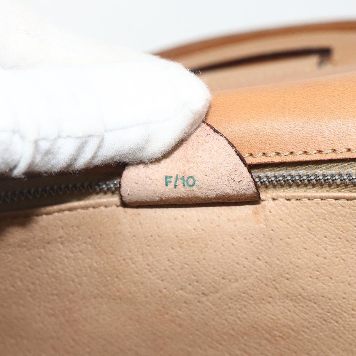 CELINE Macadam Canvas Hand Bag PVC Leather Brown Gold Auth 179567