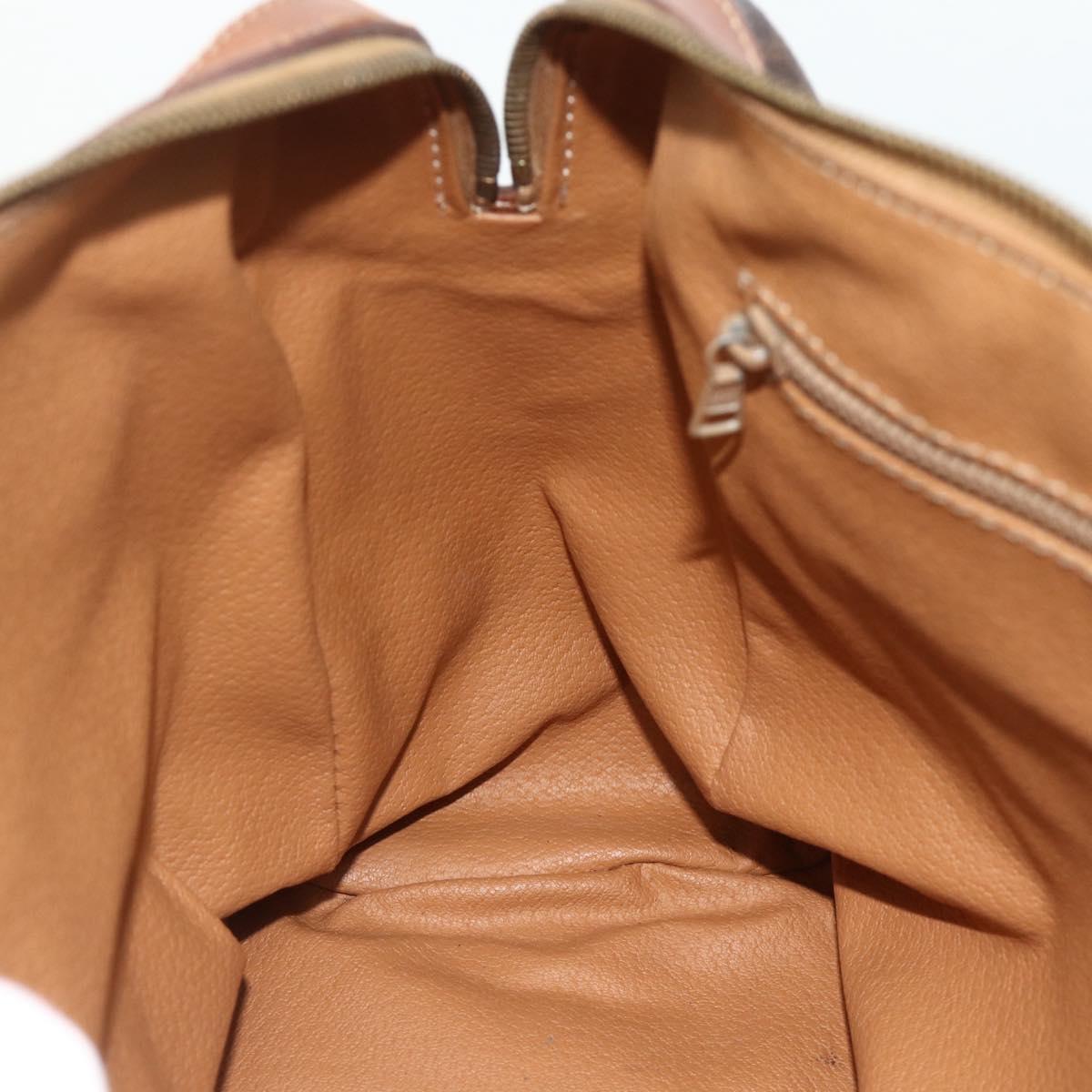 CELINE Macadam Canvas Hand Bag PVC Leather Gold Brown Auth 179568