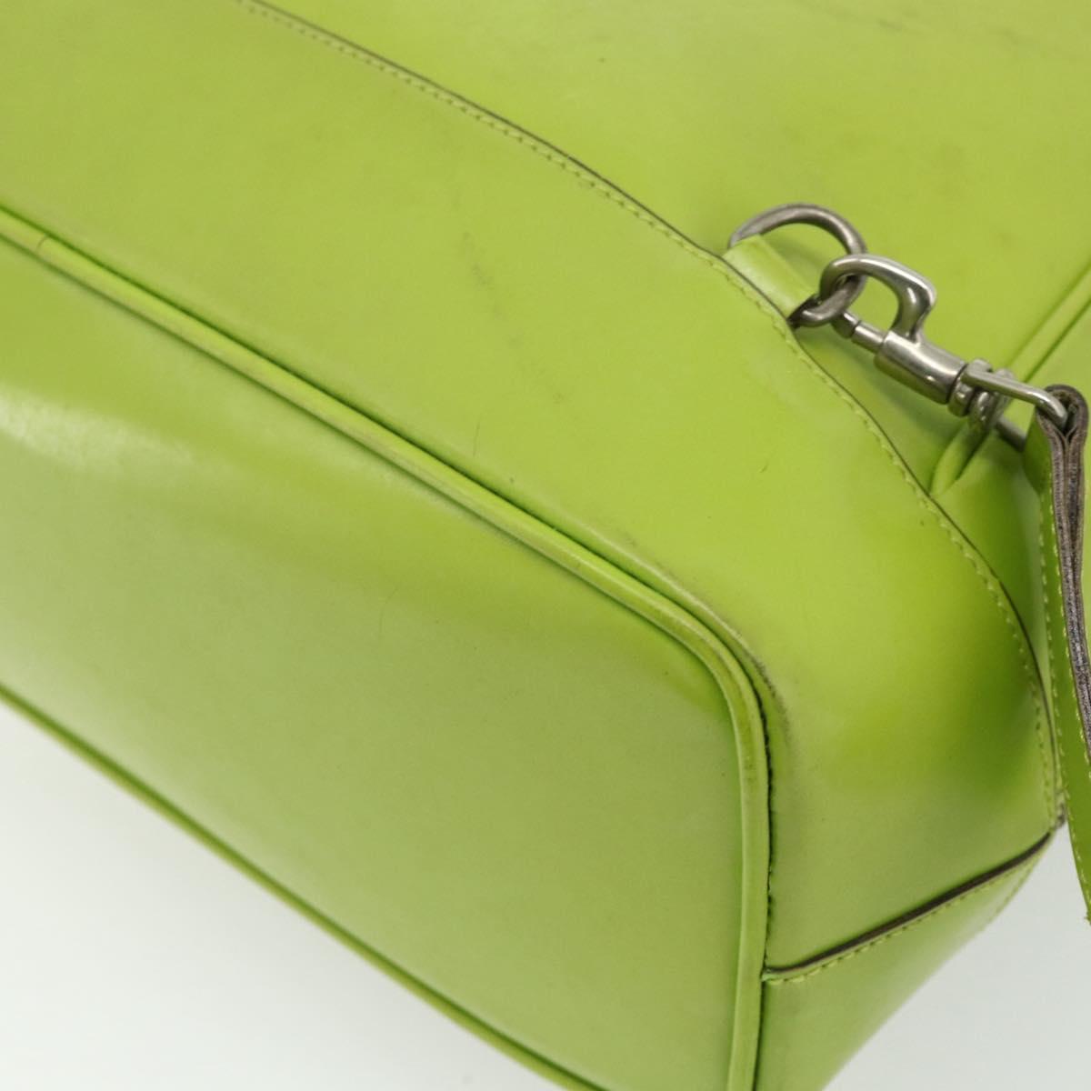 GUCCI Bamboo Body Bag Patent leather Green Gold 003 2113 0027 Auth 179580