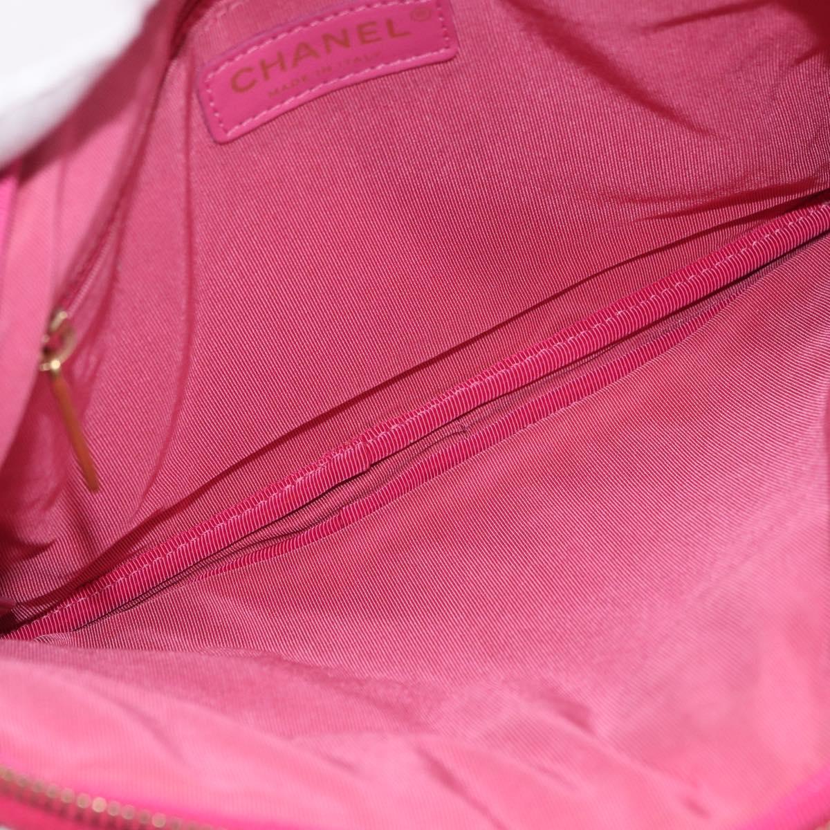 CHANEL Girl Chanel Chain Shoulder Bag Tweed Pink Gold CC Auth 179582SAM