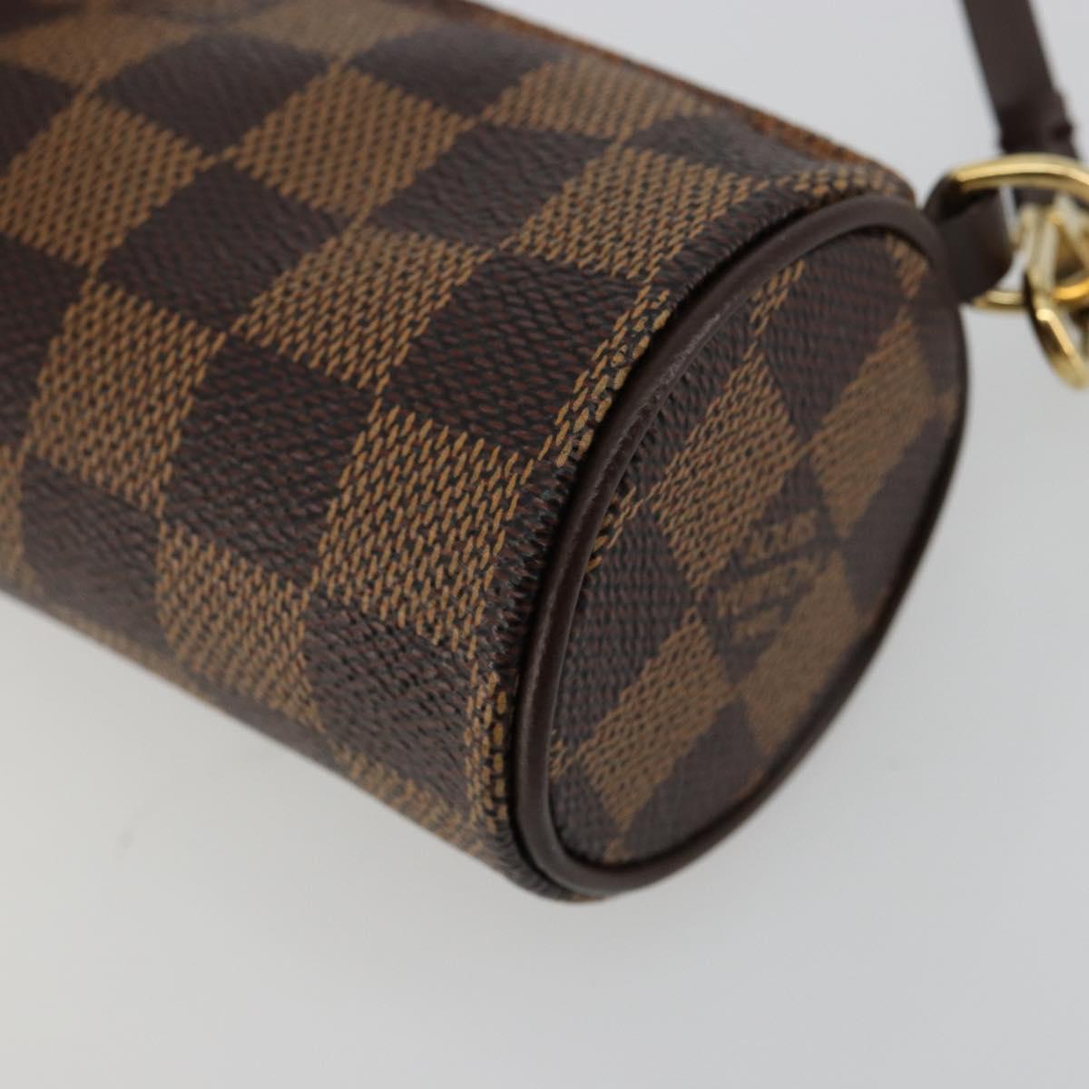 LOUIS VUITTON Damier Ebene Papillon Pouch LV Auth 179588