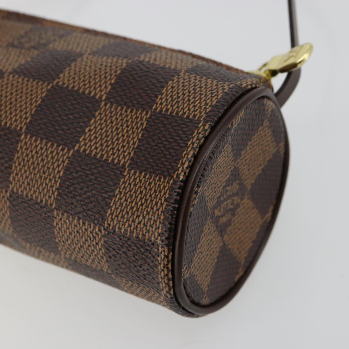 LOUIS VUITTON Damier Ebene Papillon Pouch LV Auth 179588