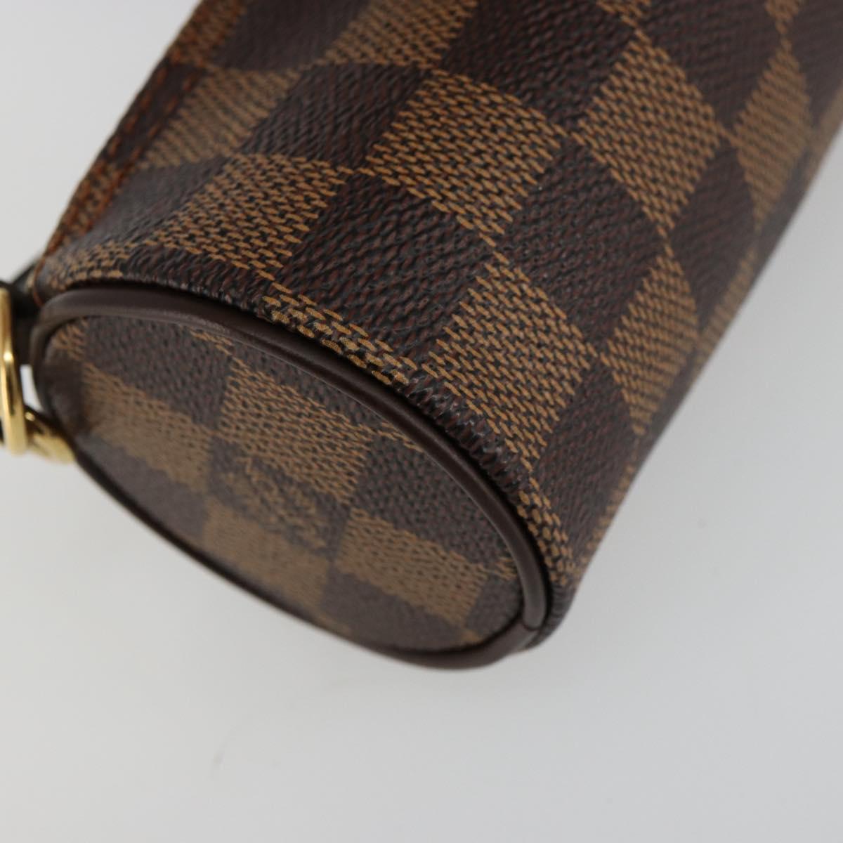 LOUIS VUITTON Damier Ebene Papillon Pouch LV Auth 179588