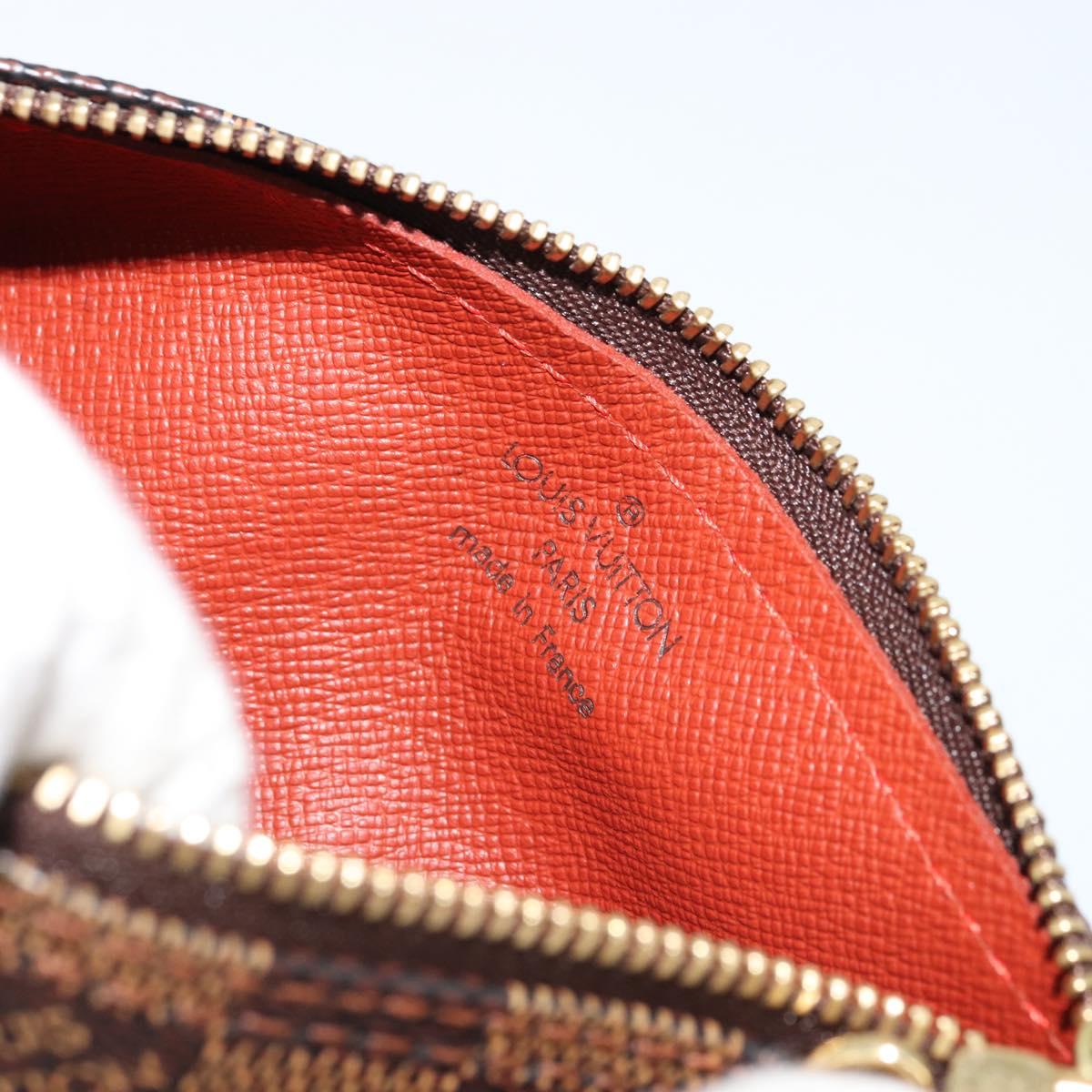LOUIS VUITTON Damier Ebene Papillon Pouch LV Auth 179588