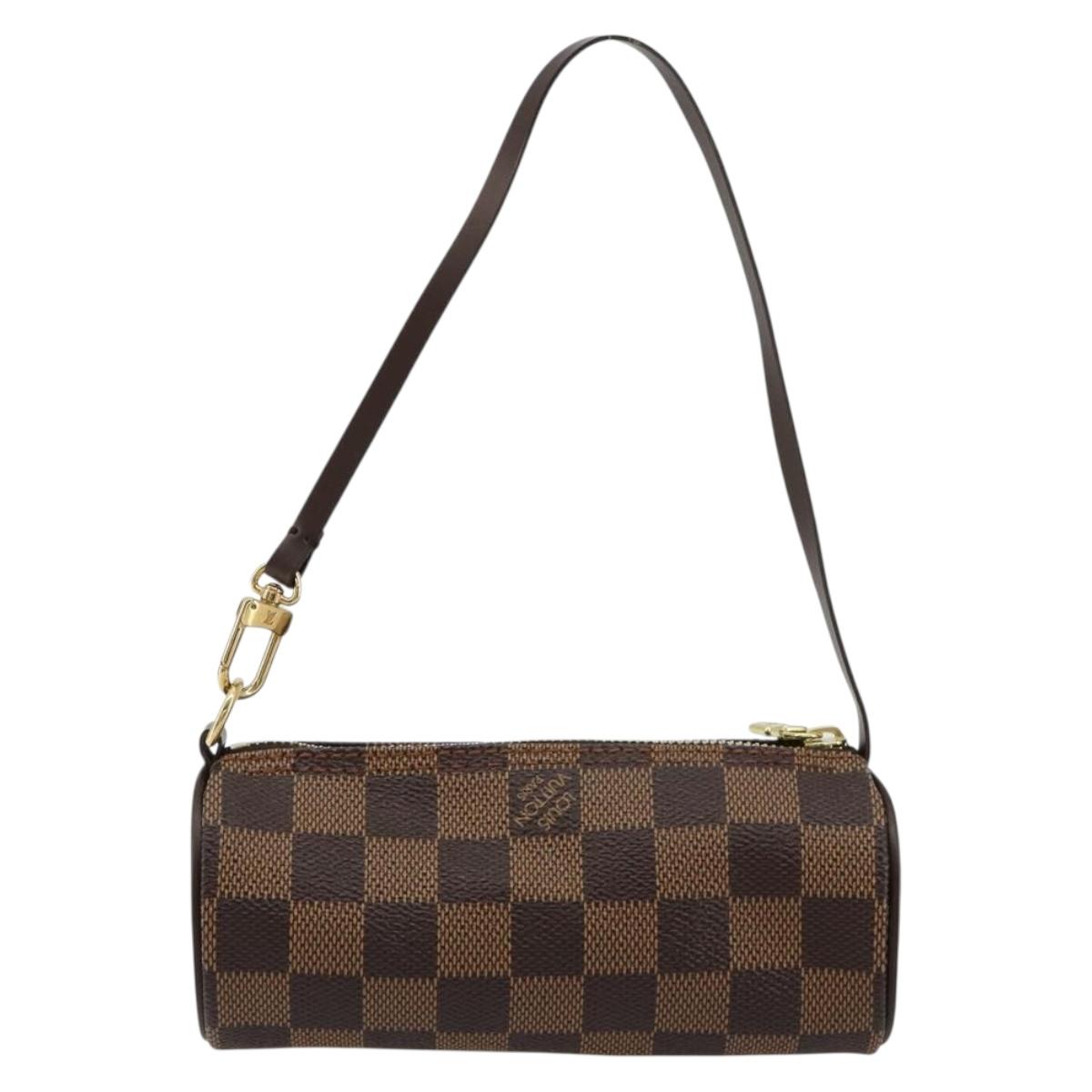 LOUIS VUITTON Damier Ebene Papillon Pouch LV Auth 179588