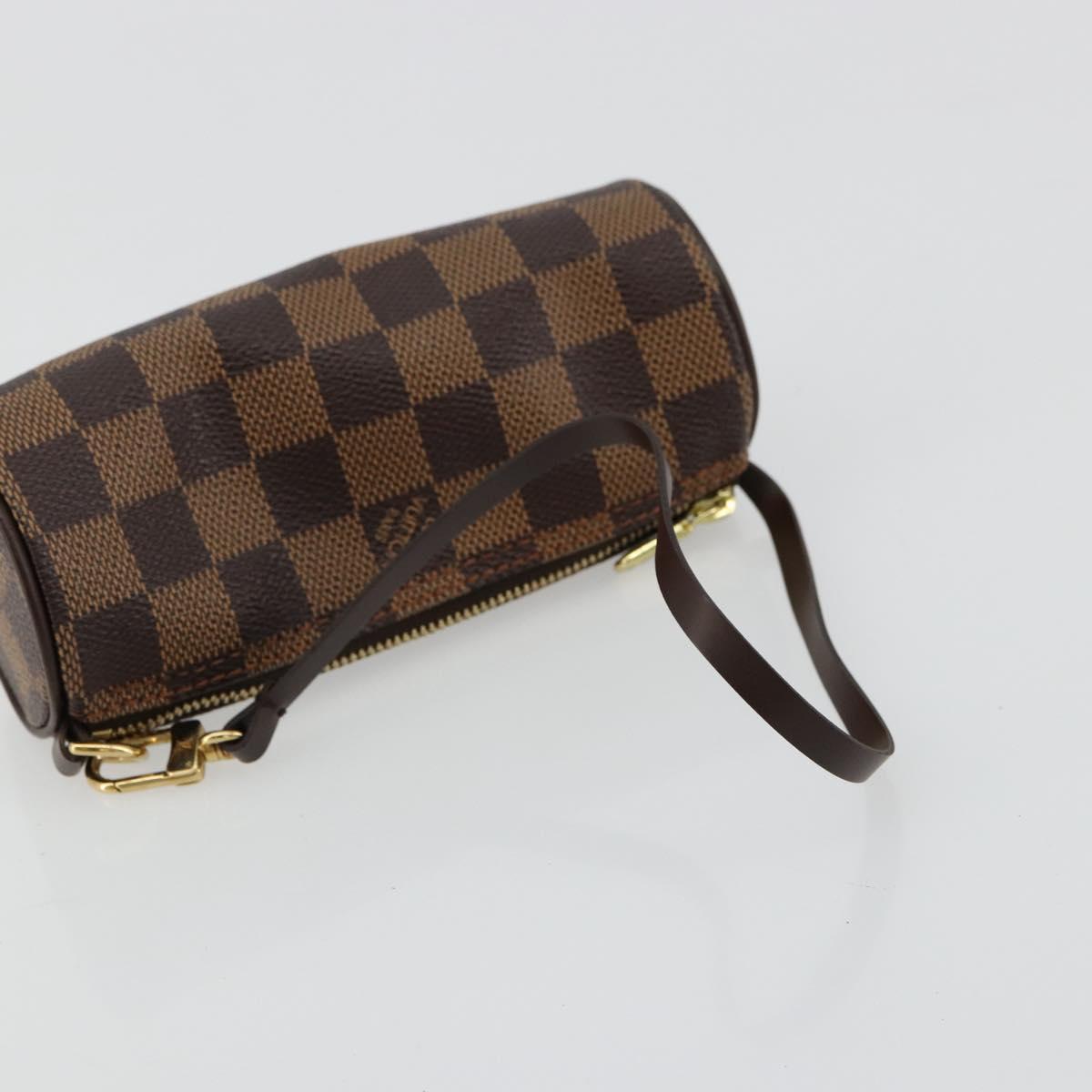 LOUIS VUITTON Damier Ebene Papillon Pouch LV Auth 179588