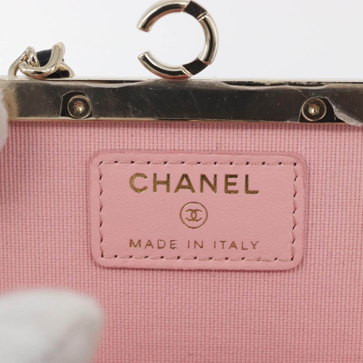 CHANEL Matelasse Chain Shoulder Bag Lamb Skin Black Gold CC Auth 179592SAM