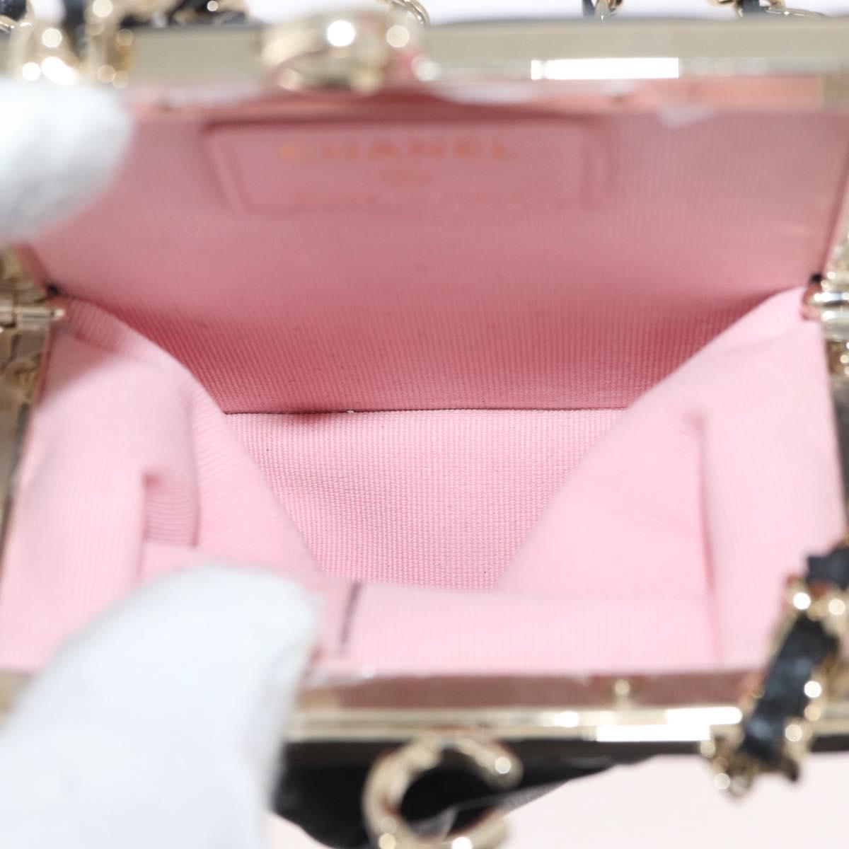 CHANEL Matelasse Chain Shoulder Bag Lamb Skin Black Gold CC Auth 179592SAM
