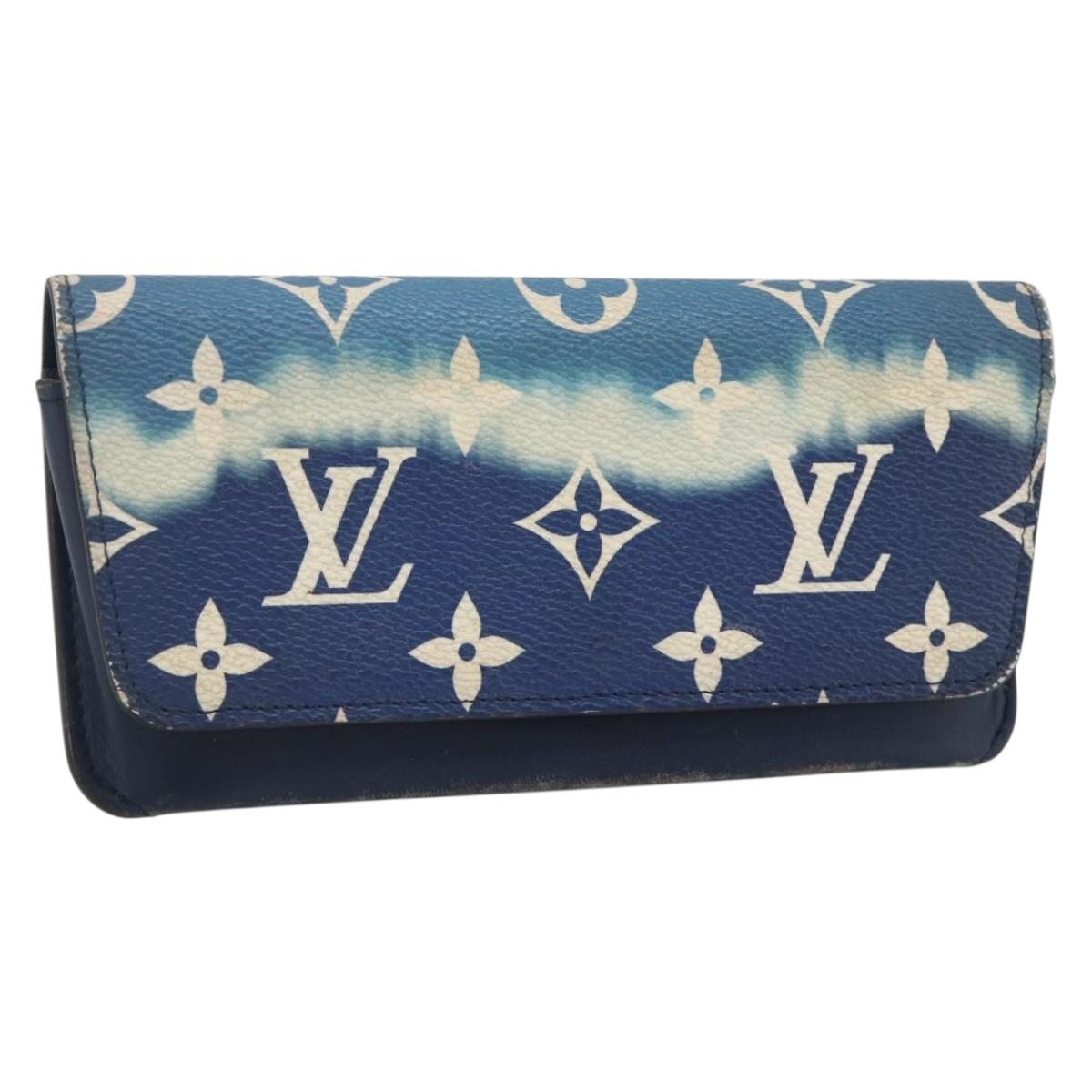 LOUIS VUITTON Monogram Escal Etui Lunette Woody Case Blue GI0474 Auth 179593