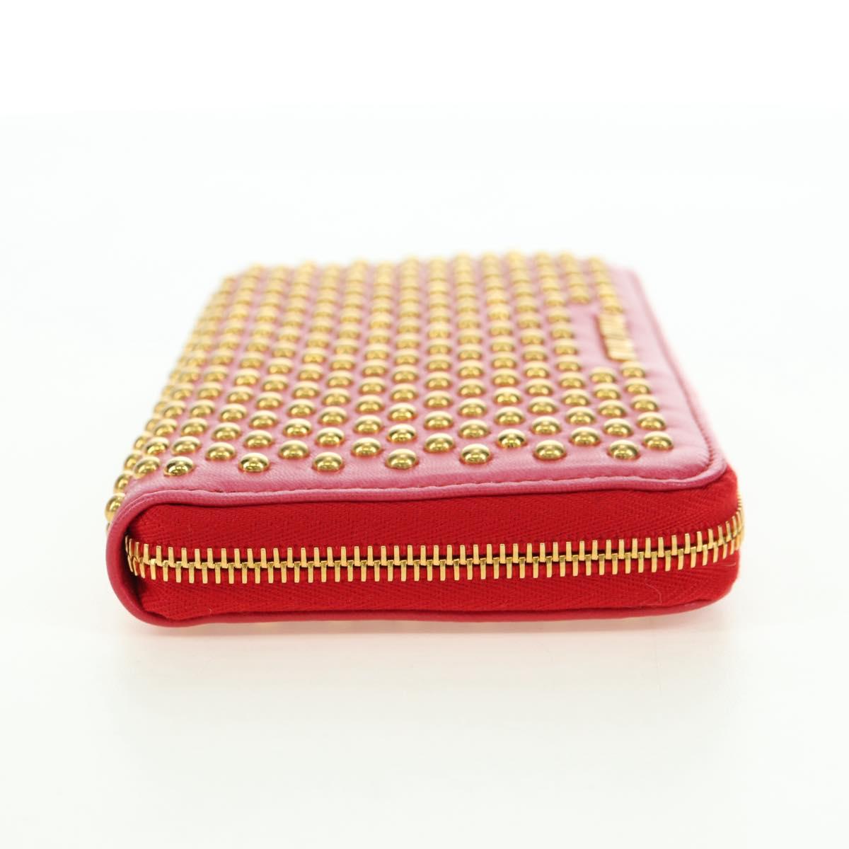 Miu Miu Long Wallet Leather Red Gold Auth 179594V