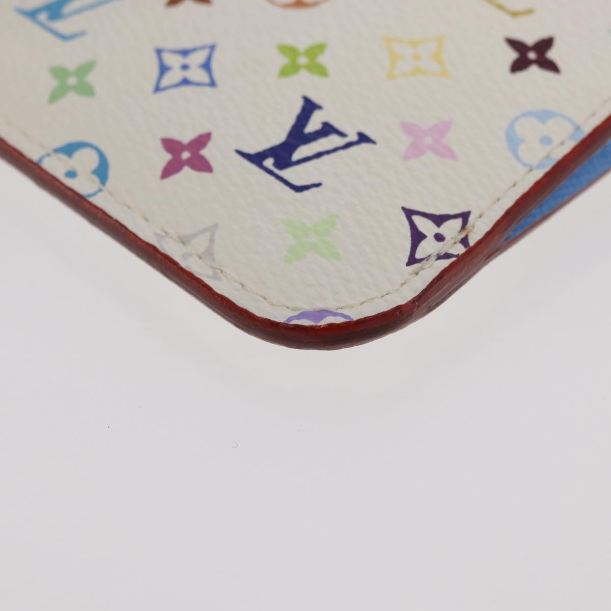 LOUIS VUITTON Multicolor Pochette Cles NM Coin Purse White M93734 Auth 179597M