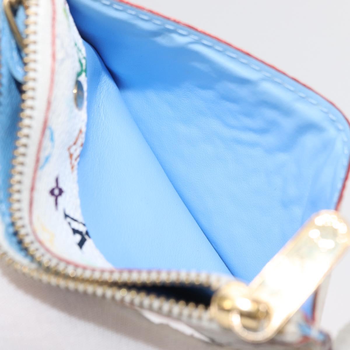 LOUIS VUITTON Multicolor Pochette Cles NM Coin Purse White M93734 Auth 179597M