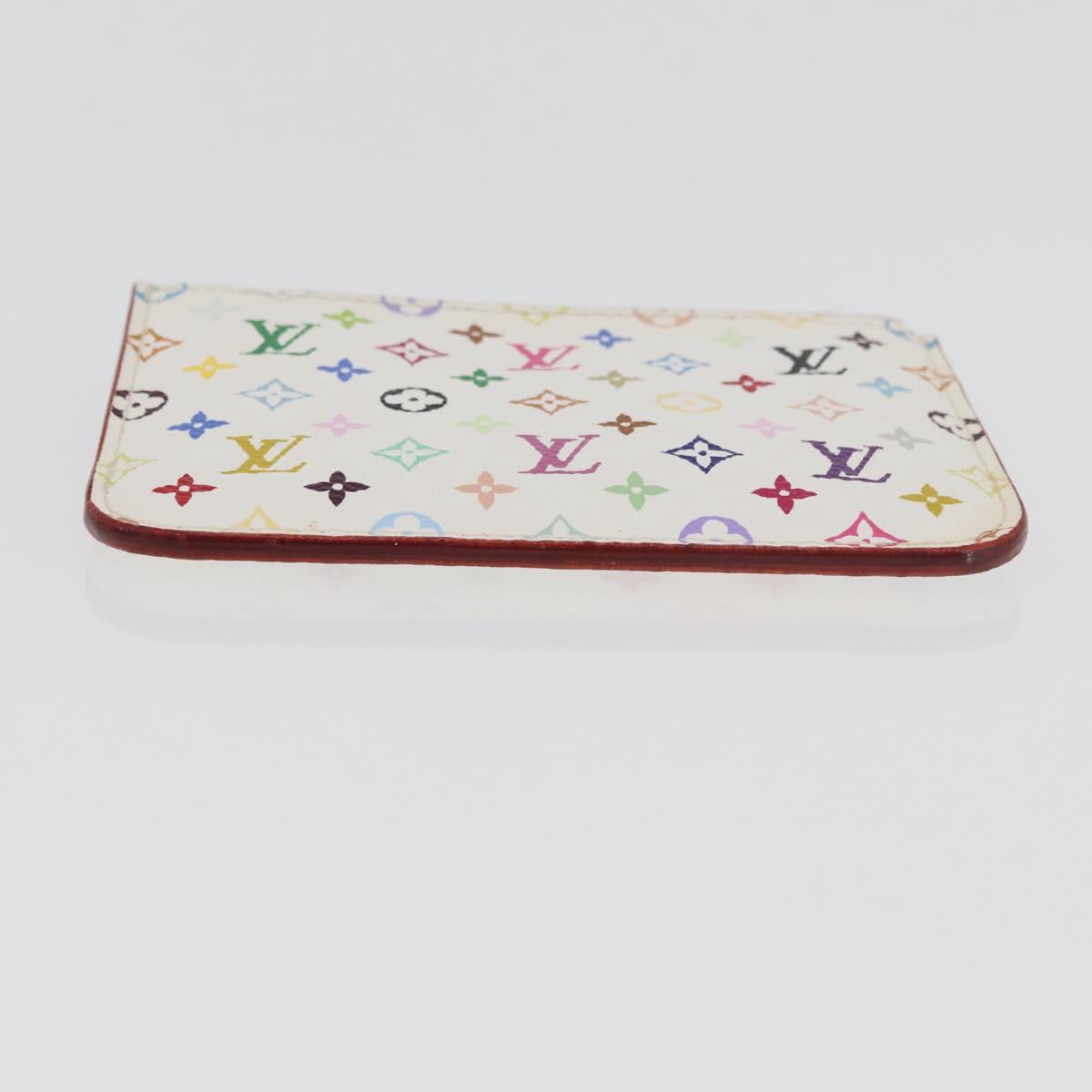 LOUIS VUITTON Multicolor Pochette Cles NM Coin Purse White M93734 Auth 179597M