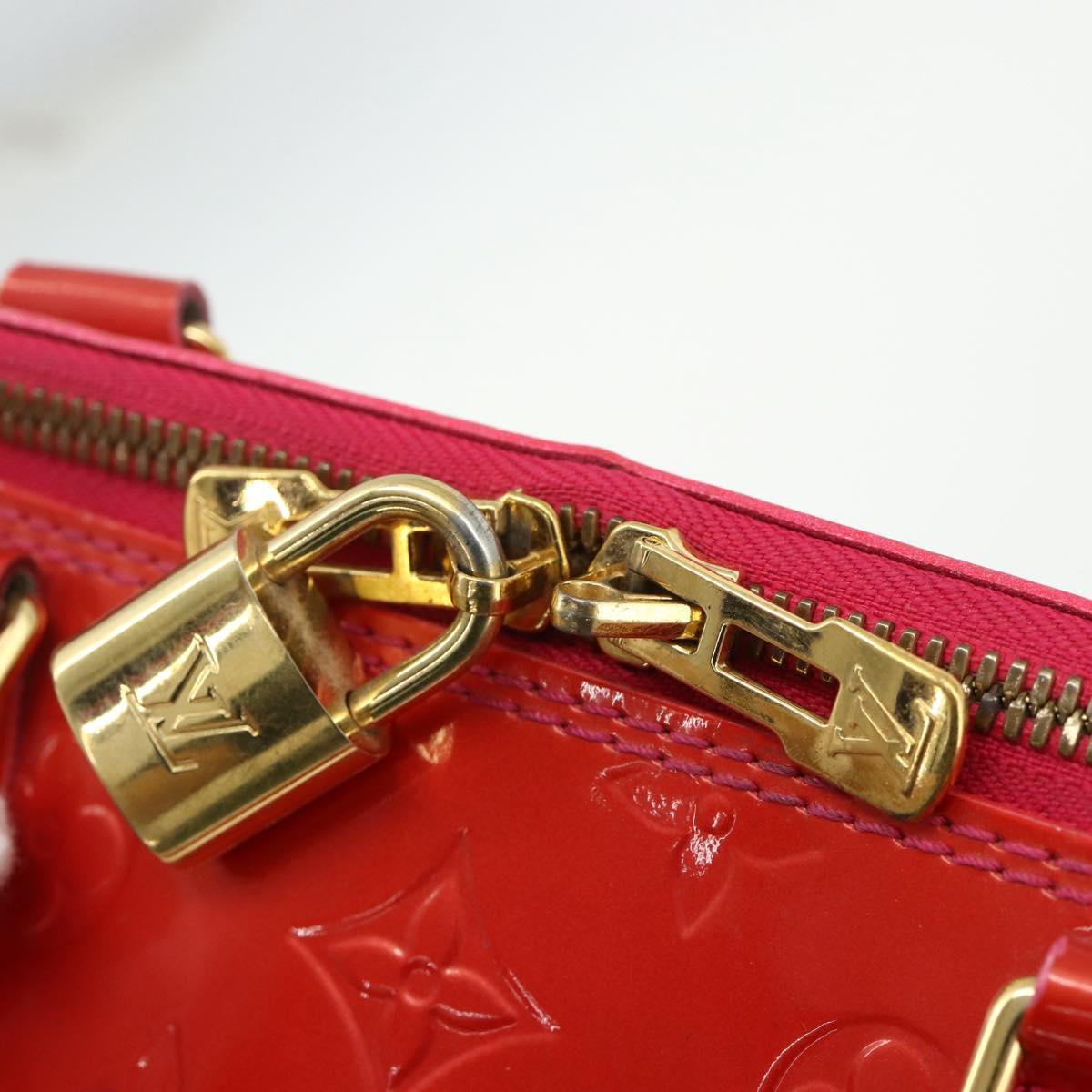 LOUIS VUITTON Monogram Vernis Alma GM Hand Bag Rose Pop M93625 LV Auth 179598