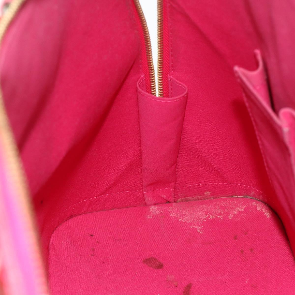 LOUIS VUITTON Monogram Vernis Alma GM Hand Bag Rose Pop M93625 LV Auth 179598